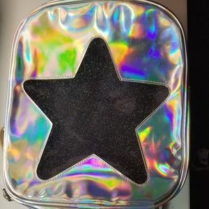 Star Sliver Holographic Ita Backpack & Sliver Heart Sunglasses